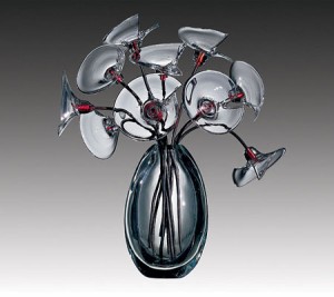 Vasos de vidro por diferentes designers