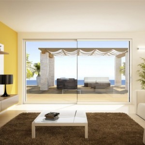 Portas deslizantes em design minimalista