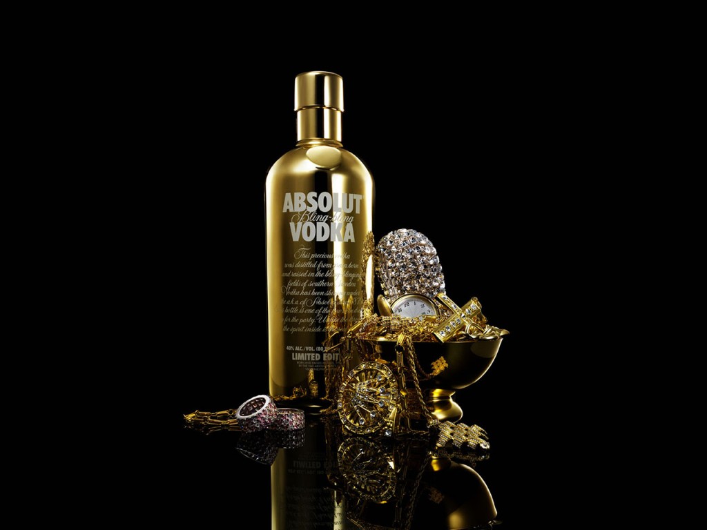 Vodka Absolut Special Edition Bling-Bling 1000ml Edição Limitada