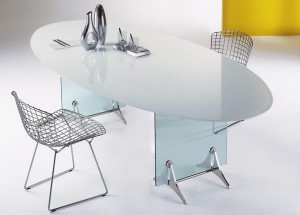 Mesa de escritório em vidro por Tonelli Design - Linha Curtain Wall