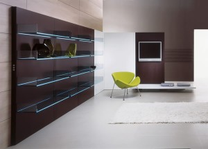 Estante com prateleiras LEDs por Tonelli Design - Linha Lighterie