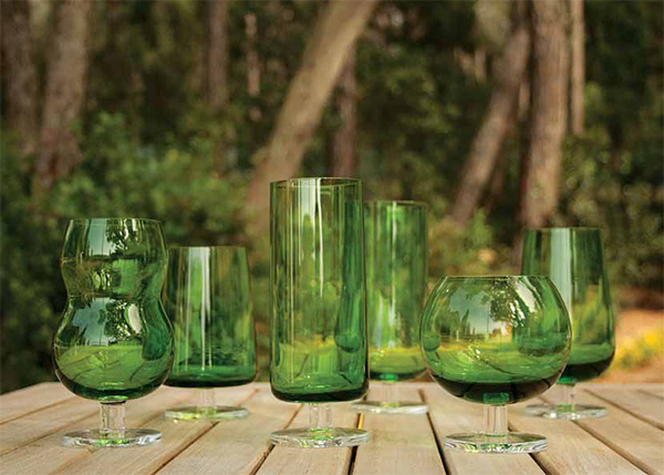 Copos de vidro verde - Coleção Forest da Ilio Glass