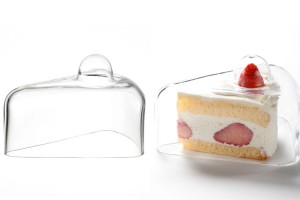 Embalagem de vidro no formato de fatias de bolo