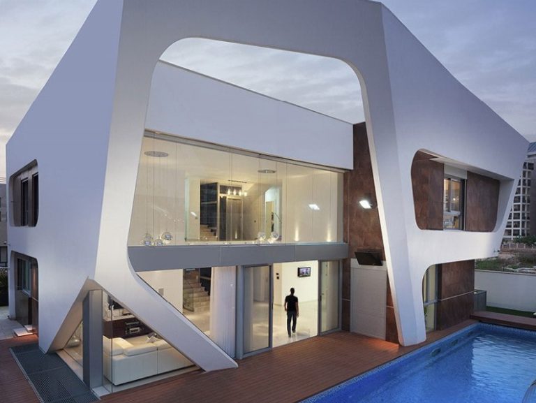 Moderna fachada residencial por Zahavi Architects