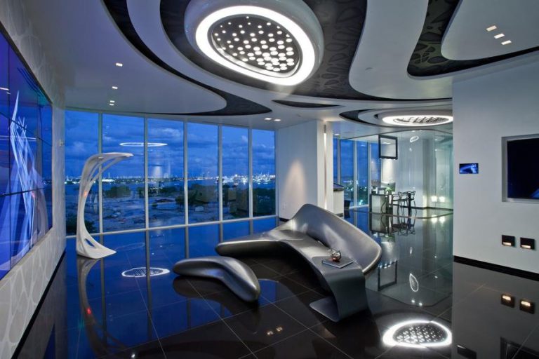 Decoração futurista pela arquiteta Zaha Hadid