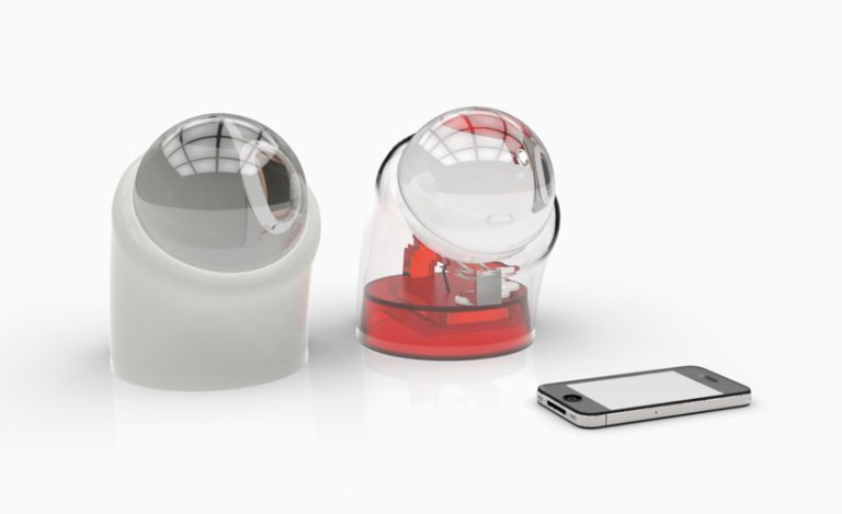 Carregador solar para celular em forma de esfera de vidro