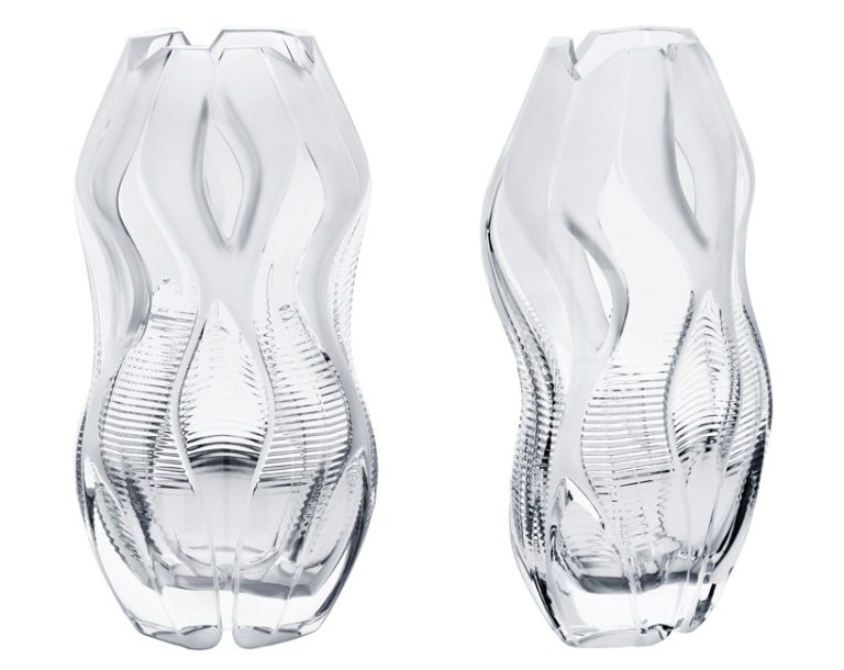 Vasos de cristal desenhados por Zaha Hadid