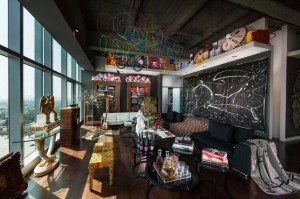 decoracao-exotica-sala-cobertura-em-los-angeles