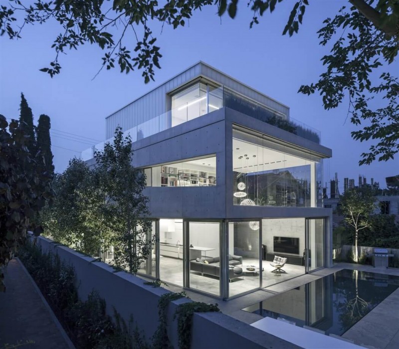 arquitetura-moderna-casa-em-vidro-e-concreto-casa-em-ramat-gan-israel